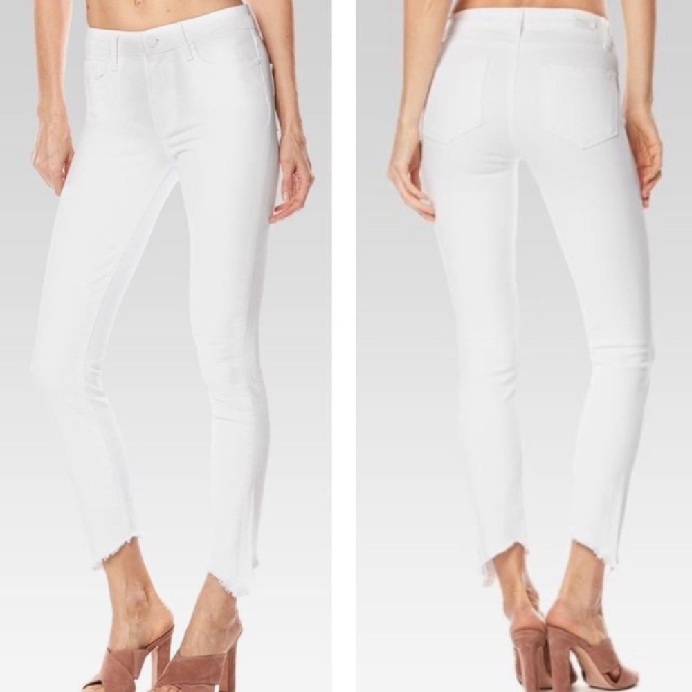PAIGE HOXTON ANKLE PEG OPTIC WHITE/FRAY